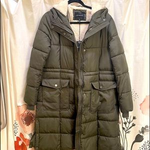 NWT Lucky Brand Long Hooded Puffer Coat